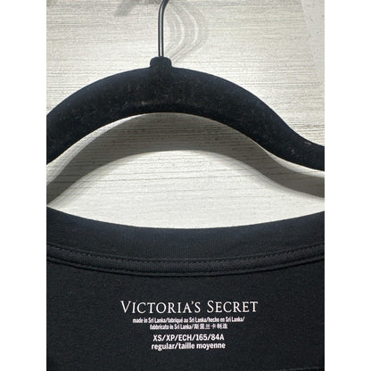 Victoria's Secret Graphic Tee Womens XS Black Gold Logo EUC1