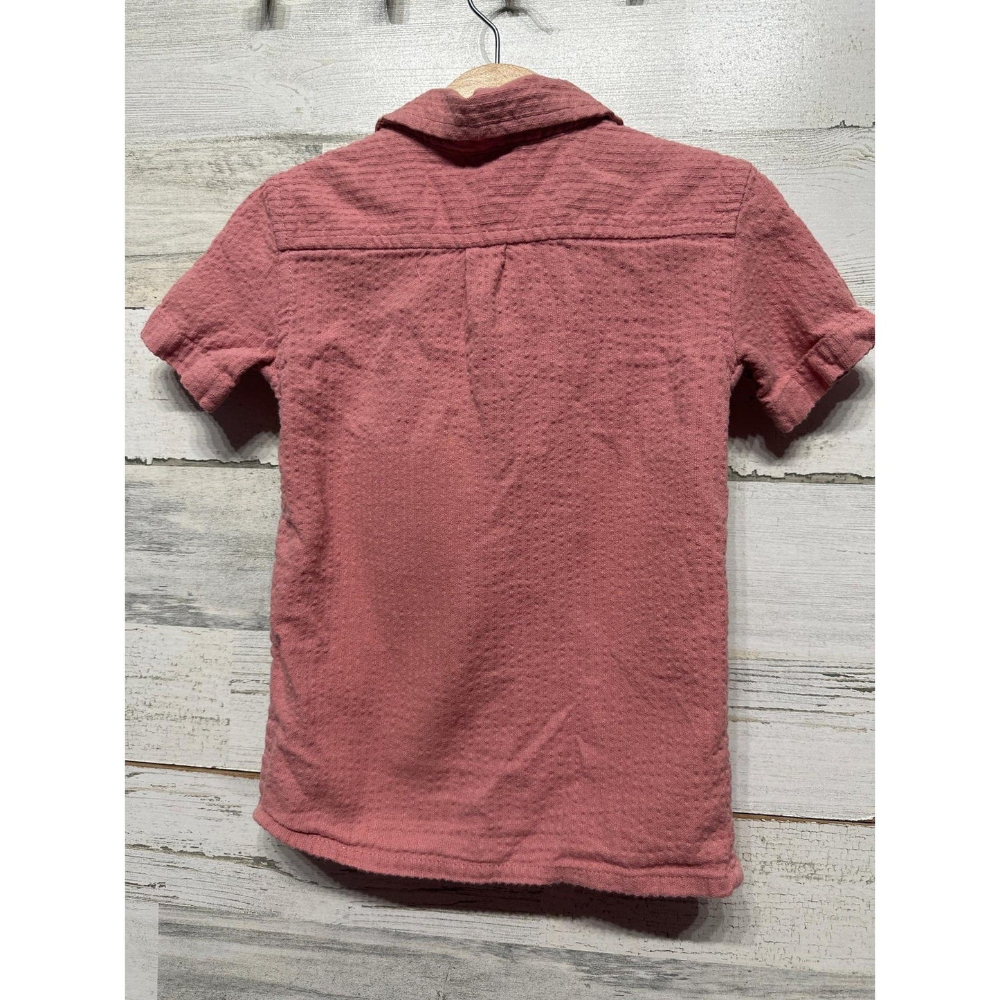 Scene & Heard Button Down Shirt Boys 2/3 Pink Textured Dobby Gauze EUC2