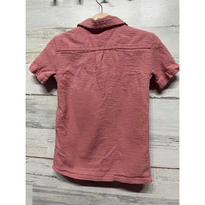Scene & Heard Button Down Shirt Boys 2/3 Pink Textured Dobby Gauze EUC2
