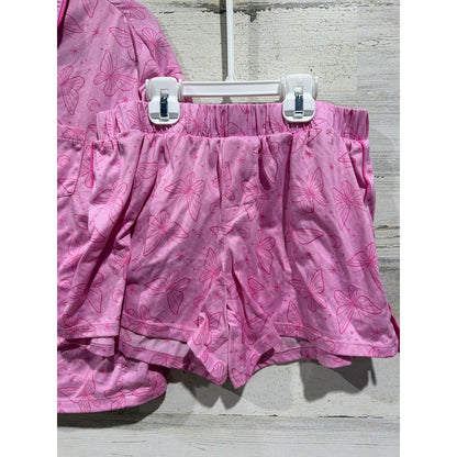 Art Class Pajama Set Girls XXL 16/18 Pink Butterfly Sleepwear Butterflycore EUC2