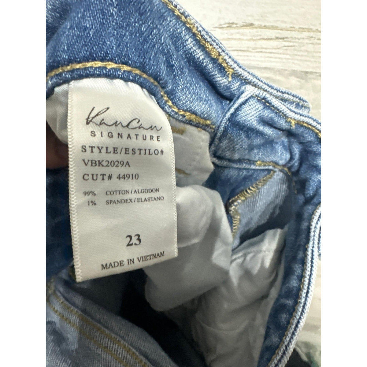 Kancan Relaxed Jeans Girls 23 Blue Distressed Mid Rise Signature VBK2029A EUC3