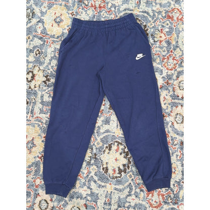 Nike Sweatpants Boys Large Navy Blue Fleece Joggers Sportswear *Flawed2