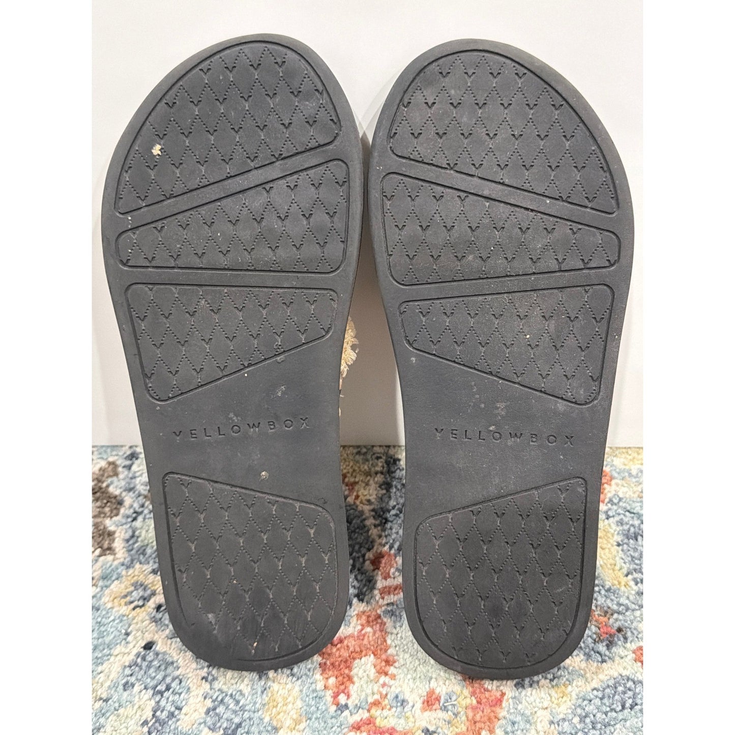 Yellow Box Flip Flop Sandals Women 7.5 Leopard Frayed Mellow Mat3