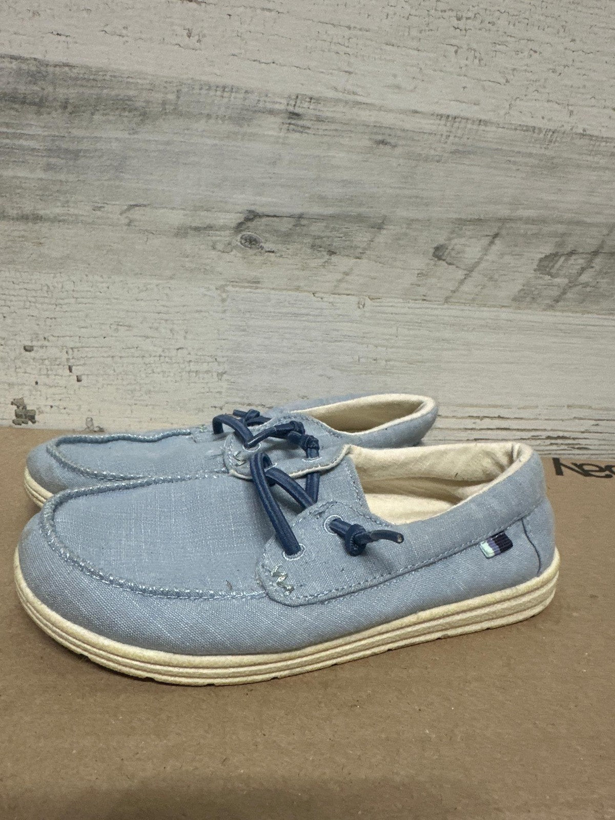 Cat & Jack Boat Shoes Boys 13 Light Blue Canvas Slip On GUC1