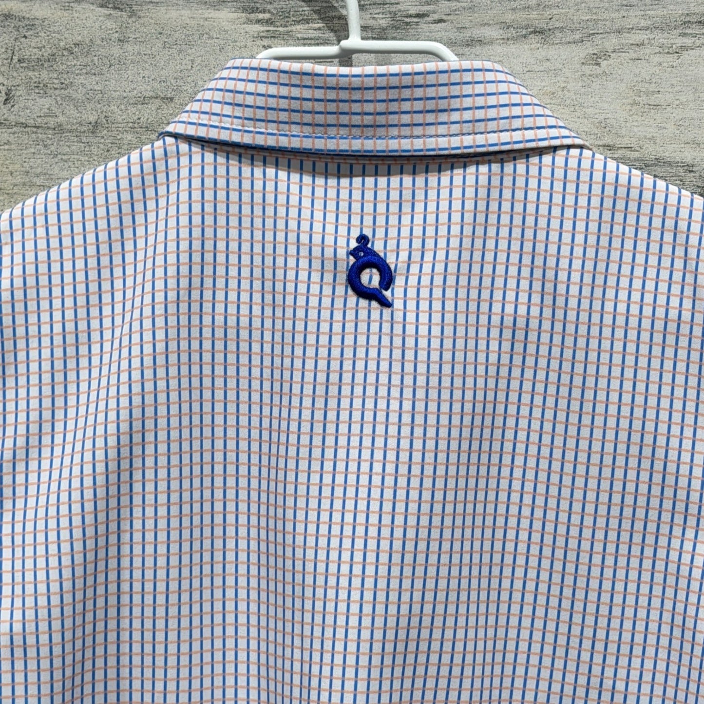 Blue Quail Fishing Shirt Boys 6 Blue Plaid UPF 50 Guayabera Outdoor EUC4