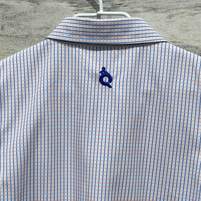 Blue Quail Fishing Shirt Boys 6 Blue Plaid UPF 50 Guayabera Outdoor EUC4