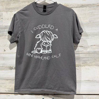 Gildan Milk & Honey Ranch Highland Calf T-Shirt Women S Gray Cotton Modern EUC0