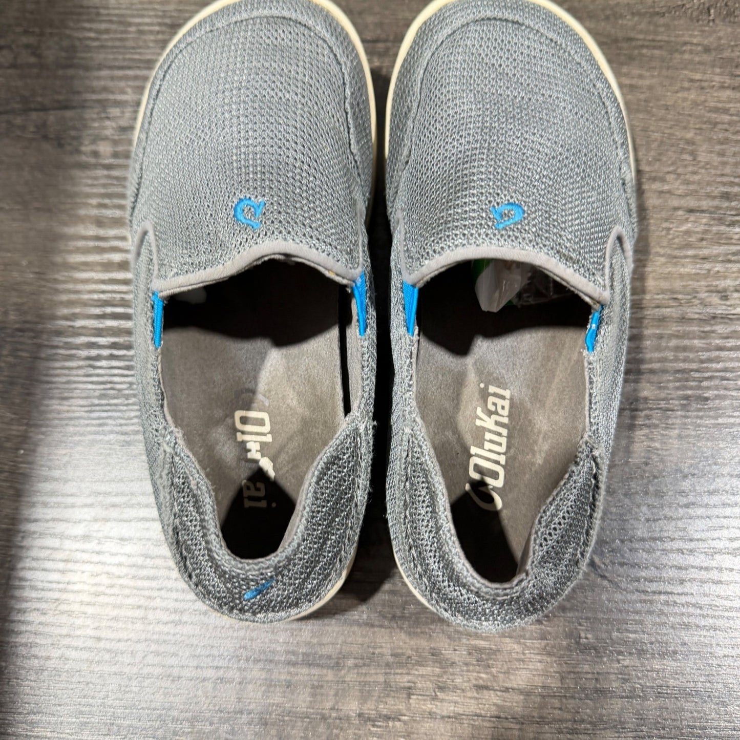 OluKai Nohea Mesh Boys 13 Grey Slip On Loafer Casual Coastal3