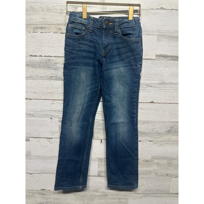 Cat & Jack Straight Jeans Boys 8 Dark Wash Adjustable Waist EUC0