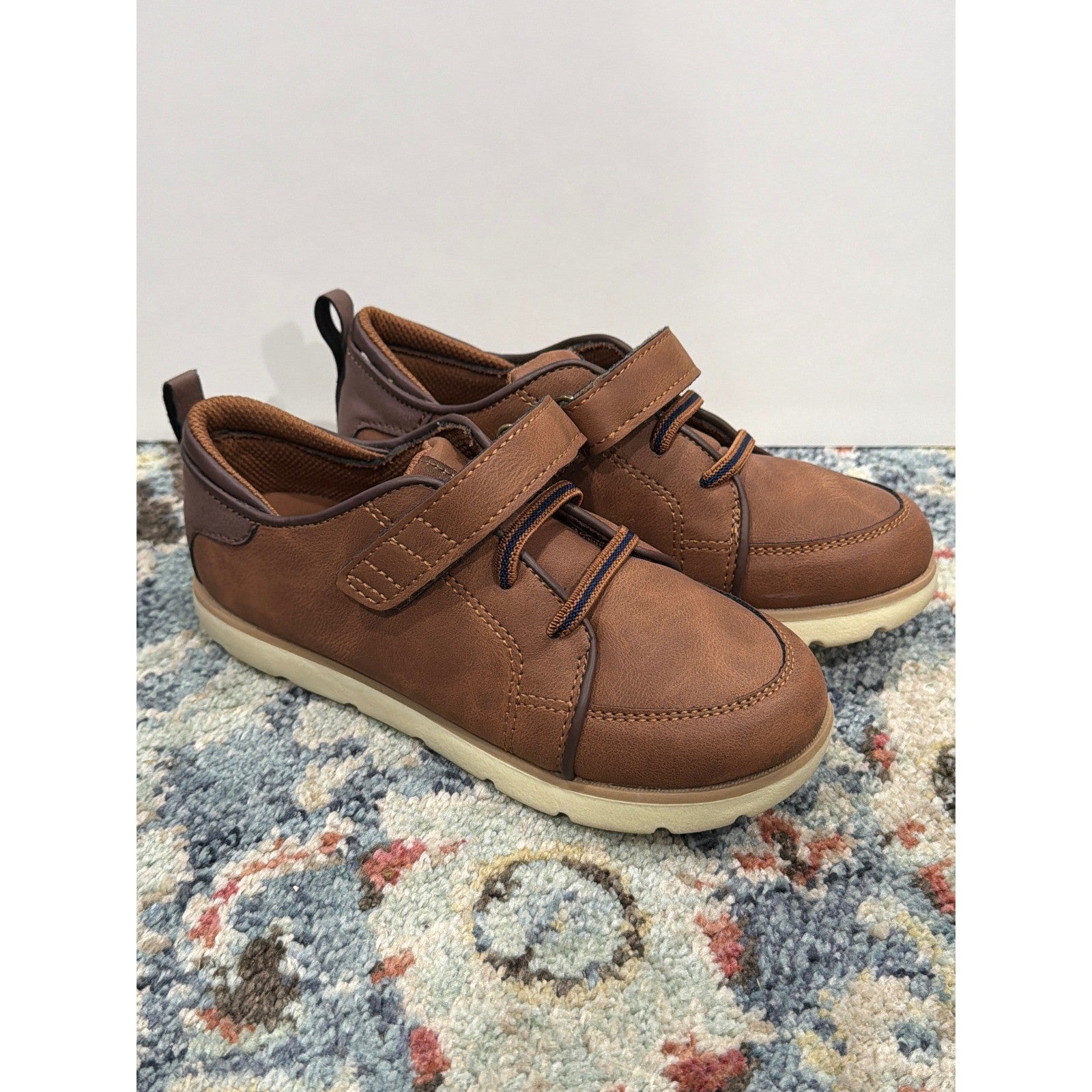 Stride Rite Dress Sneakers Boys 12M Brown Wide Fit Orthopedic Classic EUC0