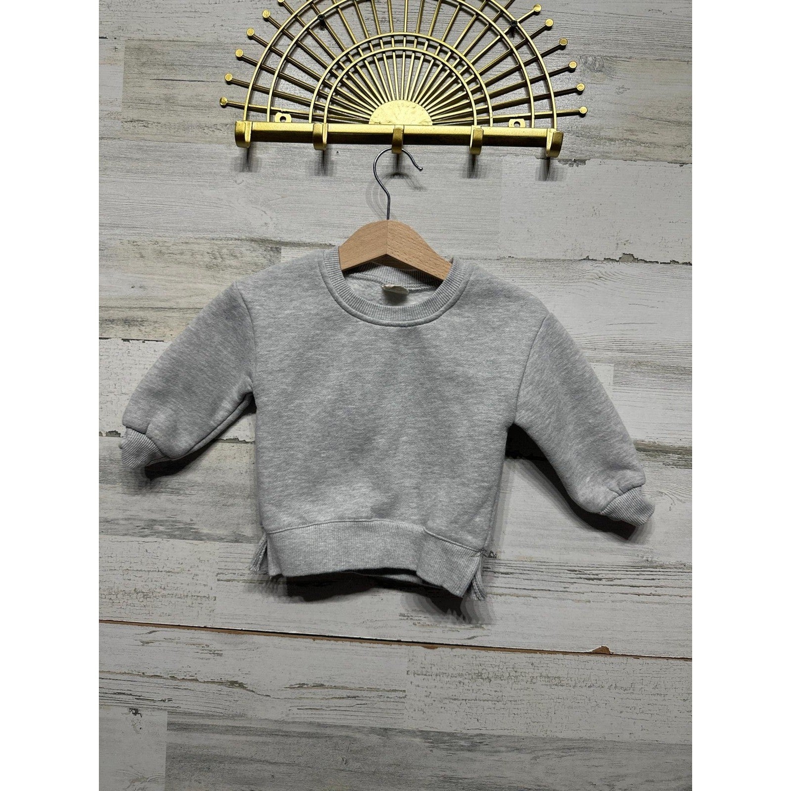 Kids Tales Sweatshirt Kids 6-9M Gray Side Slit Ribbed Pullover EUC0