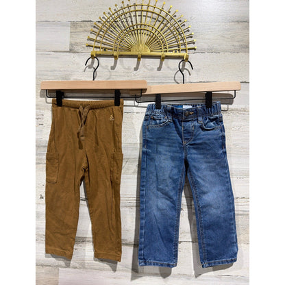 Cat & Jack Baby Gap Old Navy Bundle Boys 2T Orange Brown Shirts Pants EUC3