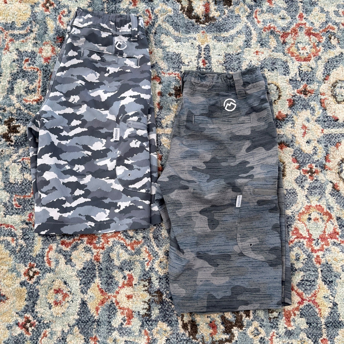 Magellan Fish Gear Shorts Boys 10 Grey Camo Performance Outdoor EUC0