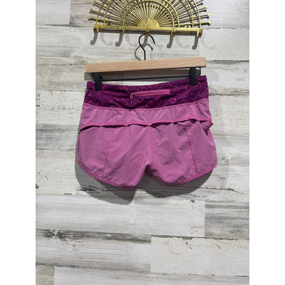 Lululemon Speed Up Shorts Womens 4 Pink Purple Geometric Athletic Run2