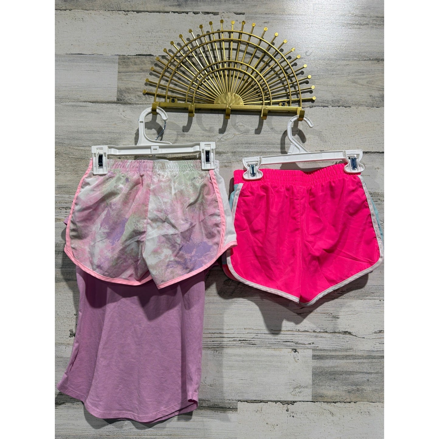 Nike Champion Shorts Shirt Set Girls 6 Pink Tie Dye Athletic Sporty4