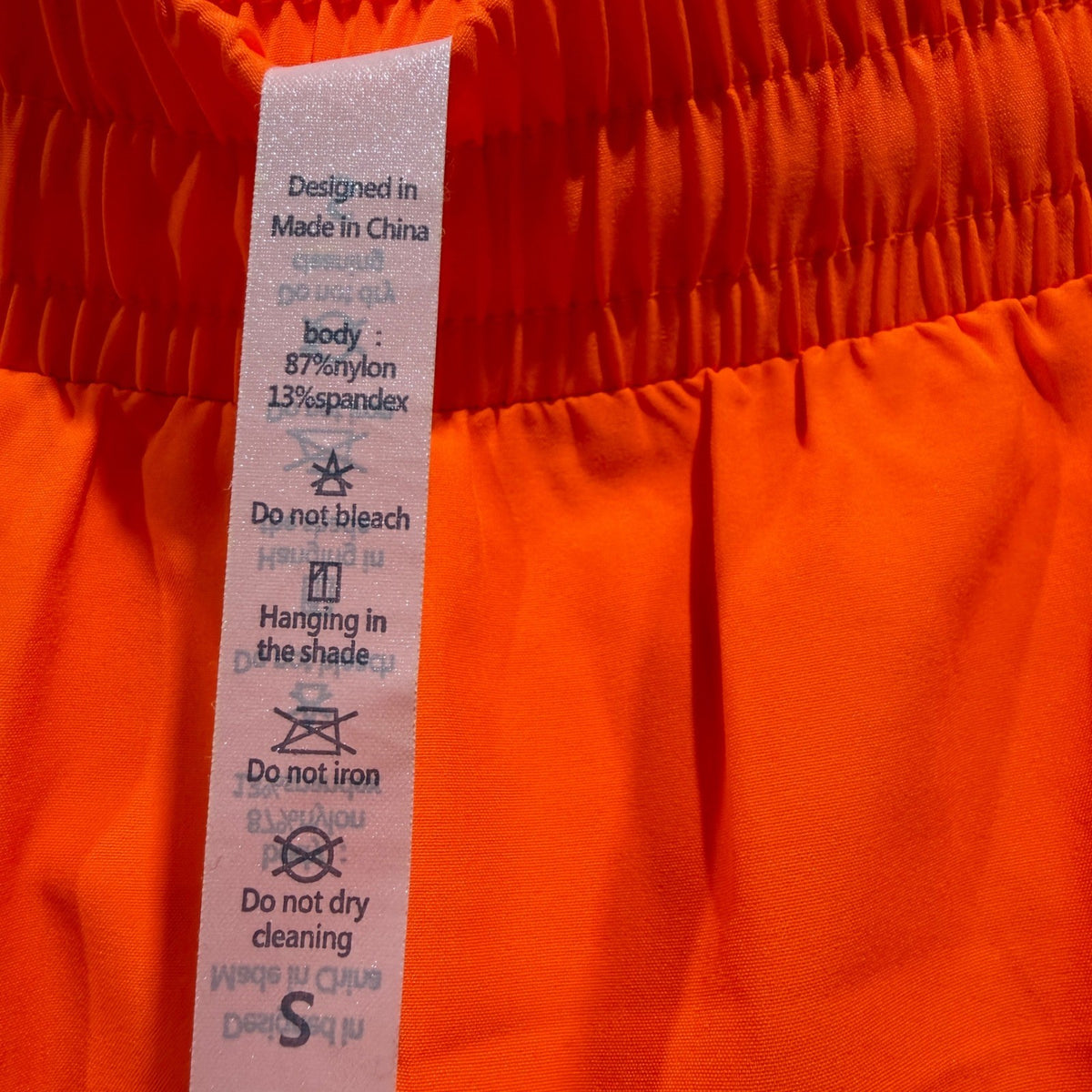 Neon Orange Athletic Shorts Women Small High Rise Lined Active *Flawed2