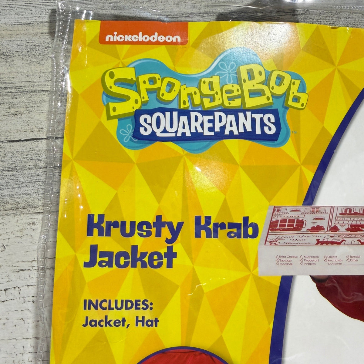 Krusty Krab Jacket Kids Size L 12-14 Red Spongebob Costume NWT4