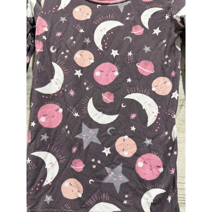 Little Sleepies Pajama Set Girls 2T Gray Pink Moon Stars Celestial3