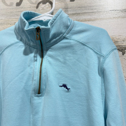 Tommy Bahama Pullover Boys M 7/8 Blue Half Zip Coastal Preppy *Flawed1