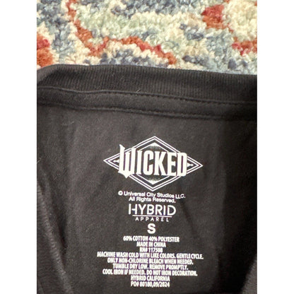 Wicked Glinda Graphic T-Shirt Girls Small Black Pink Long Sleeve EUC1