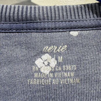 Aerie Floral Raglan Sweatshirt Women Medium Blue Cotton Blend Boho2