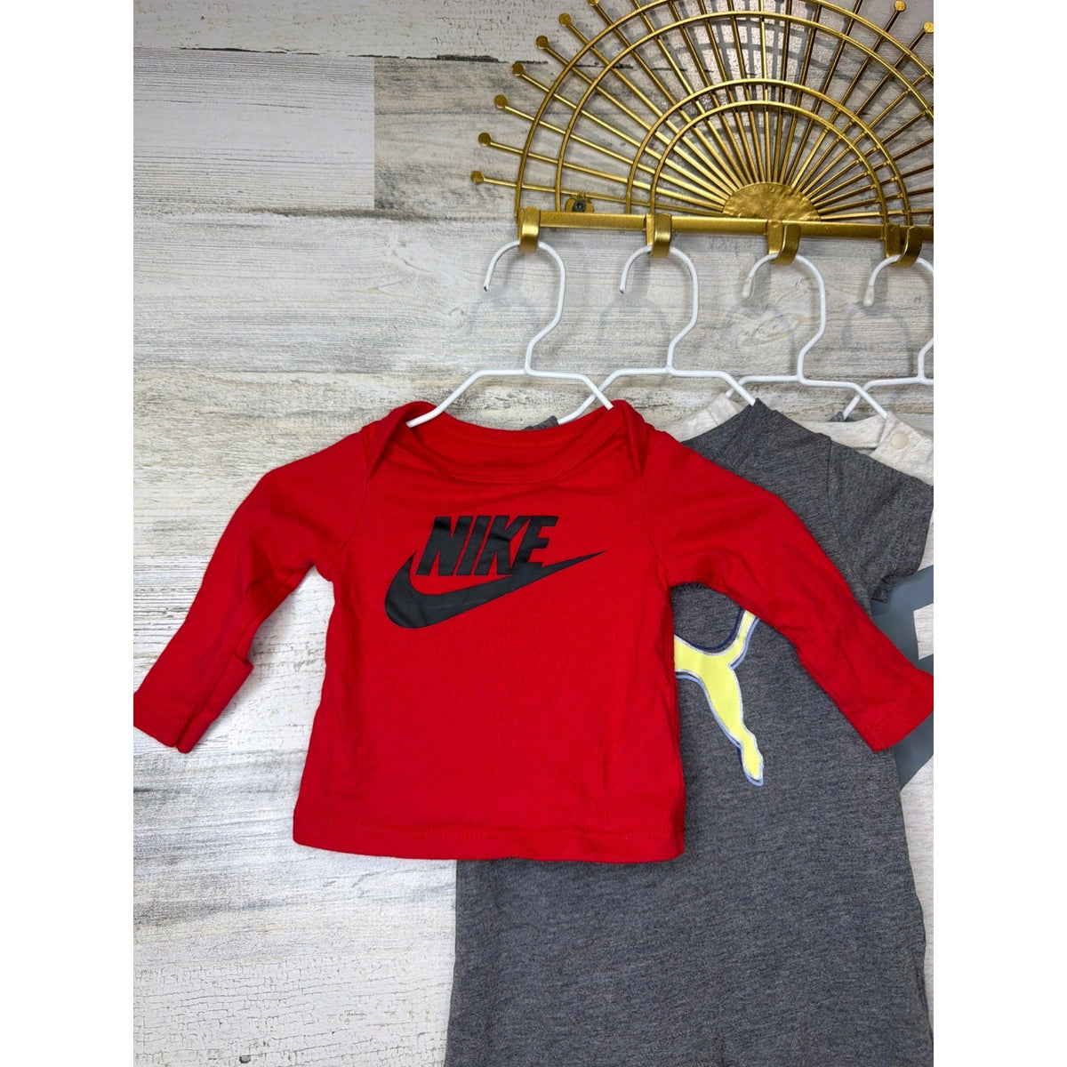 Nike Puma Baby Boy Bundle NB-9M Red Grey Tan Navy Sporty Athleisure EUC1
