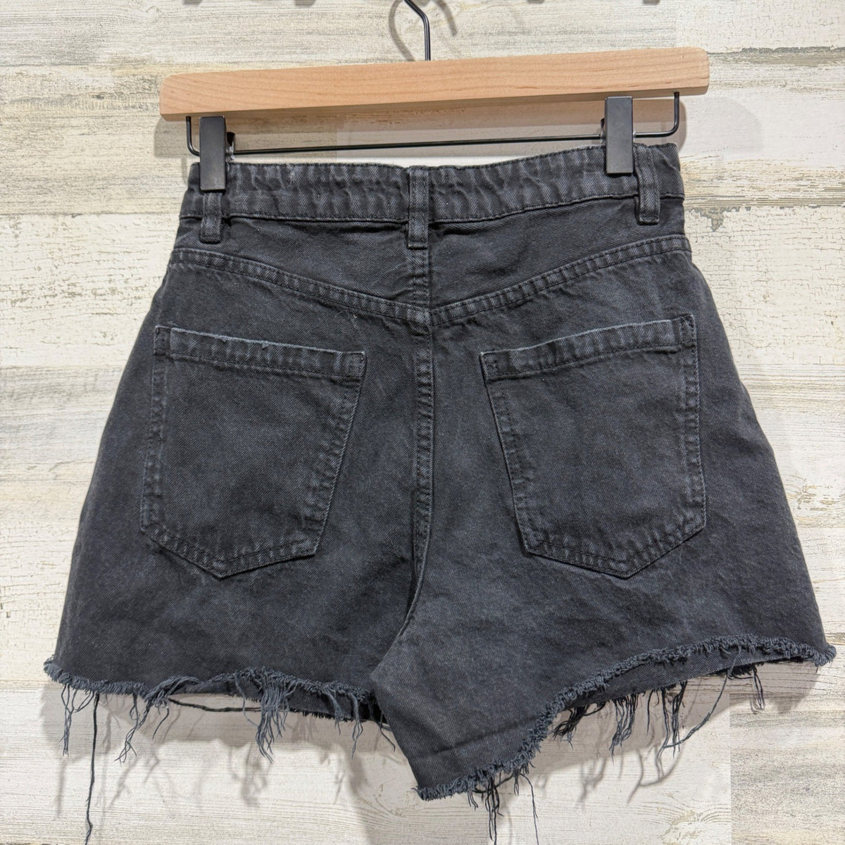 Cotton On High Flashback Denim Shorts Women Size 2 Black Grunge 90s Style EUC3