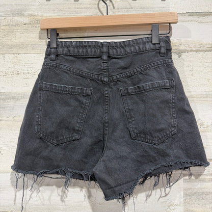 Cotton On High Flashback Denim Shorts Women Size 2 Black Grunge 90s Style EUC3
