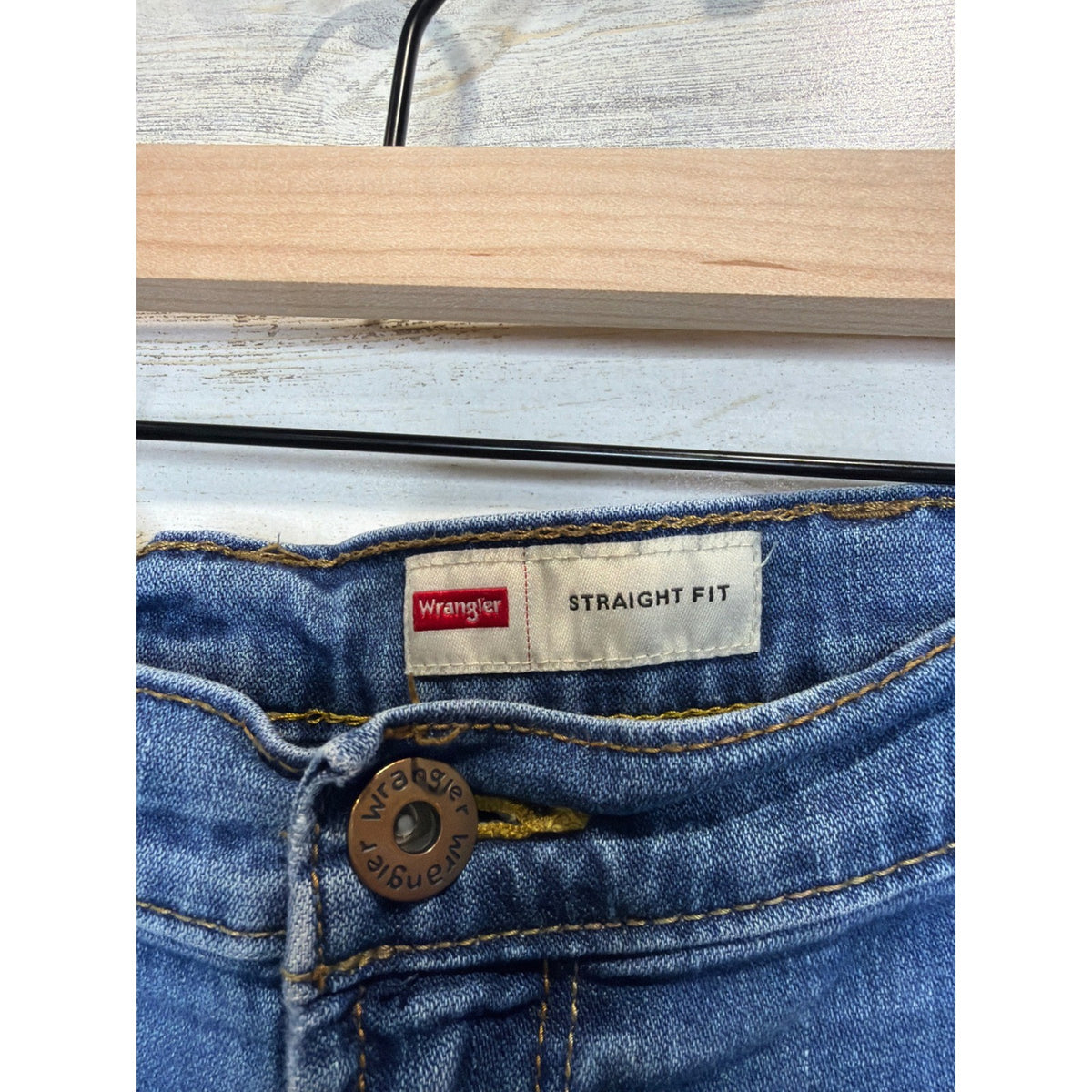 Wrangler Straight Fit Jeans Mens 36x30 Blue Denim Western Workwear1