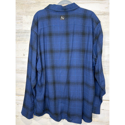 Fintech Button Down Shirt Men XXL Blue Plaid Cotton Gorpcore NWT4