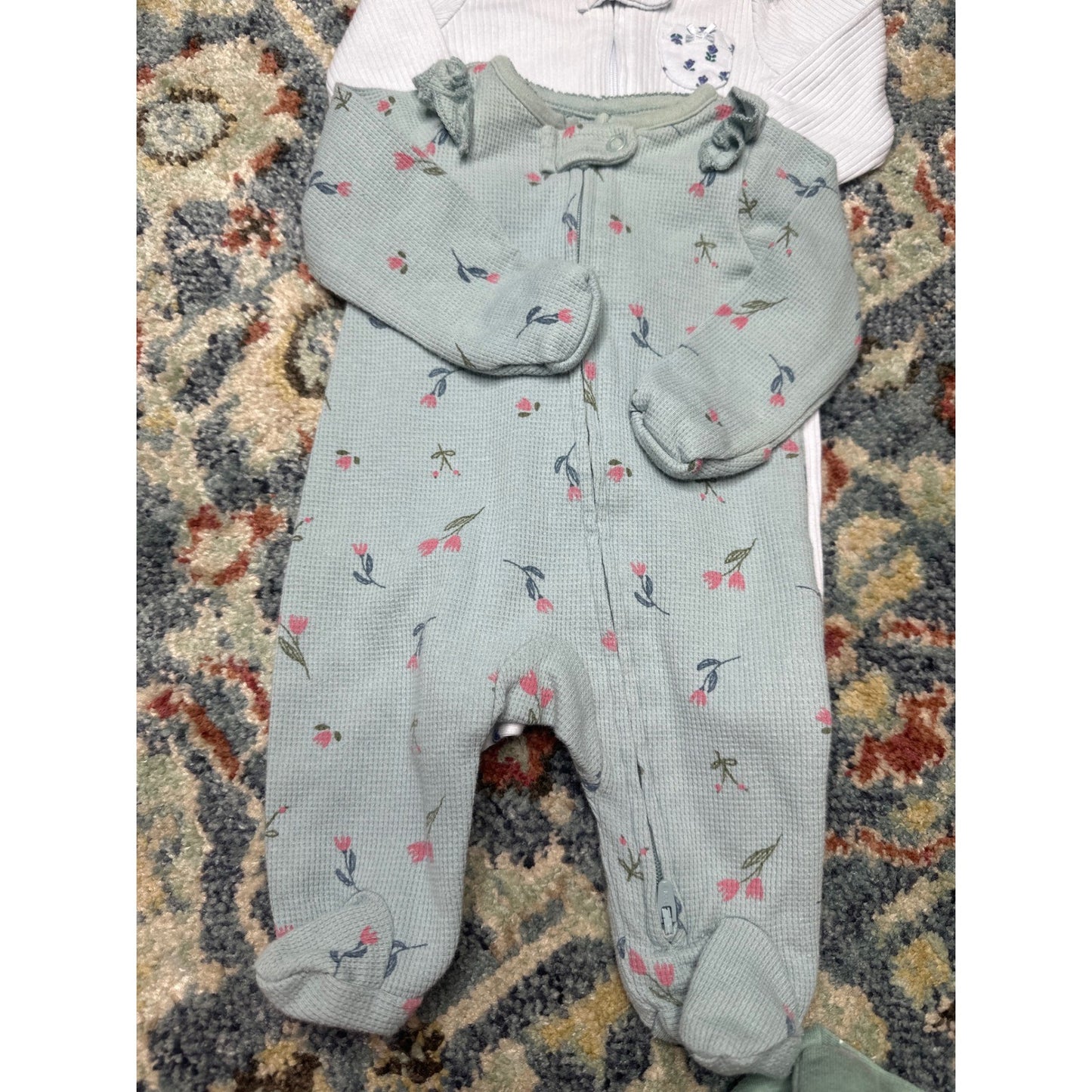 Newborn Carter's Gerber Sleepers Bodysuit Bundle Girls NB Floral4