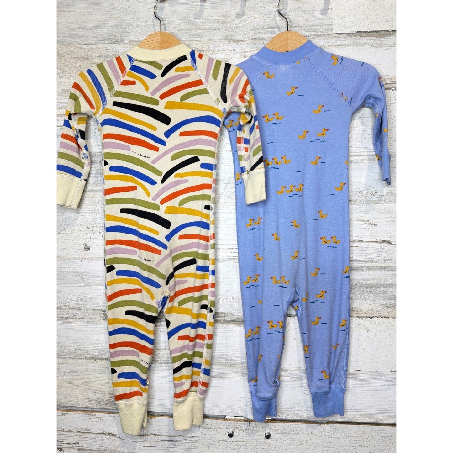 Hanna Andersson Sleepers Kids 18-24M Blue Rainbow Organic Cotton Scandi5