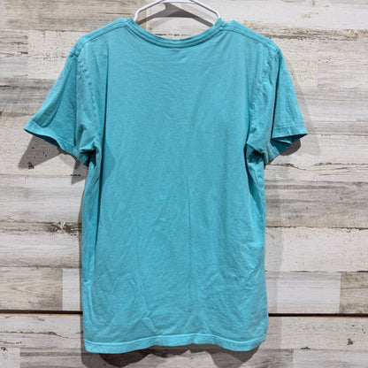 Live and Tell Graphic Tee Women Medium Blue Fredericksburg TX Smiley Face GUC4