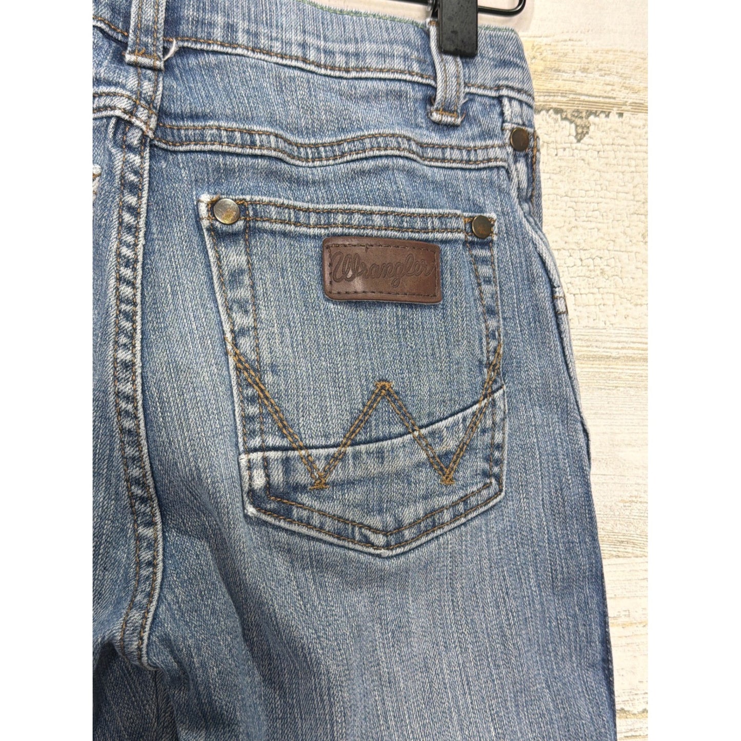Wrangler Retro Slim Straight Jeans Boys 12 Slim Blue Denim Cowboy Western EUC4