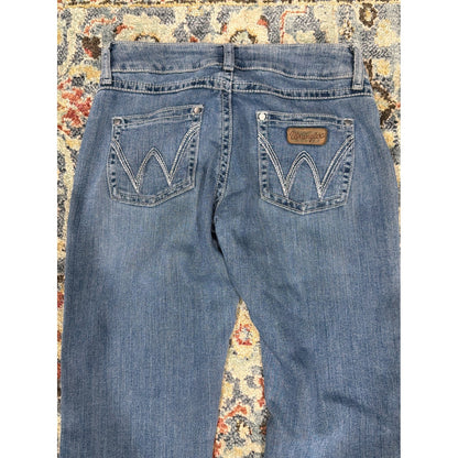 Wrangler Q-Baby Jeans Women 3/4x34 Blue Bootcut Ultimate Riding EUC6