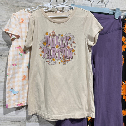 Dolly Parton Old Navy 4pc Outfit Set Girls 10 12 Purple Floral Western Flare1