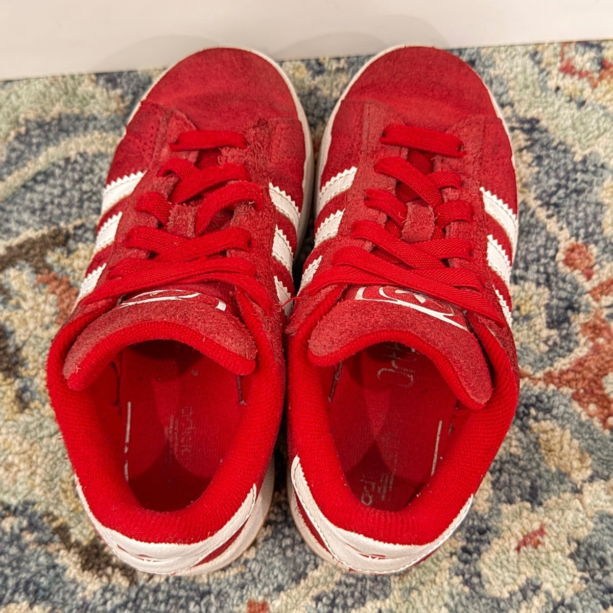 Adidas Campus 00s Kids Size 13K Red Suede Chunky Skater Sneaker Play *Flawed7