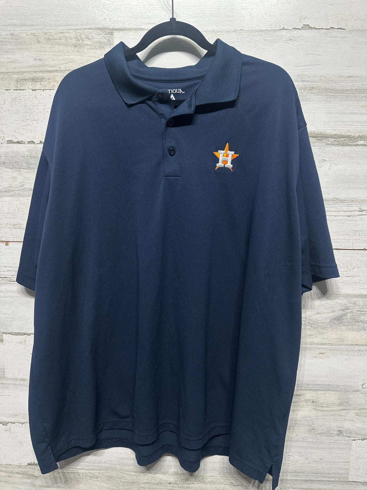 Antigua Polo Shirt Men 2XL Navy Blue Houston Astros MLB Pique EUC0