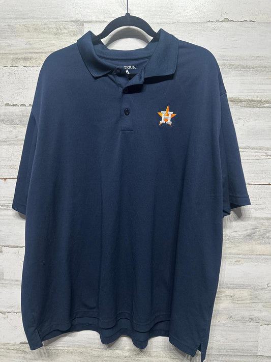 Antigua Polo Shirt Men 2XL Navy Blue Houston Astros MLB Pique EUC0