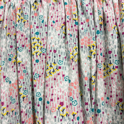 Tea Collection Dress Girls 7 Green Multi Floral Cotton Jersey Boho EUC2
