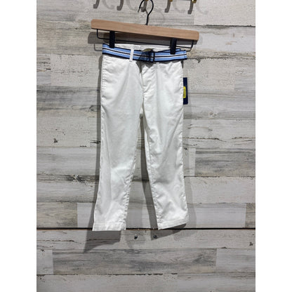 Polo Ralph Lauren Chino Pants Boys 4T White Belted Preppy NWT *Flawed0