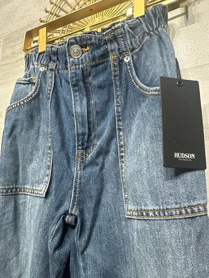 Hudson Utility Jeans Women 25 Blue Paperbag Waist Patch Pocket NWT2