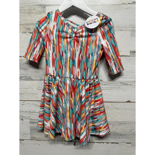 Dot Dot Smile Ballerina Dress Girls 2T Multicolor Geometric Strappy Back NWT0