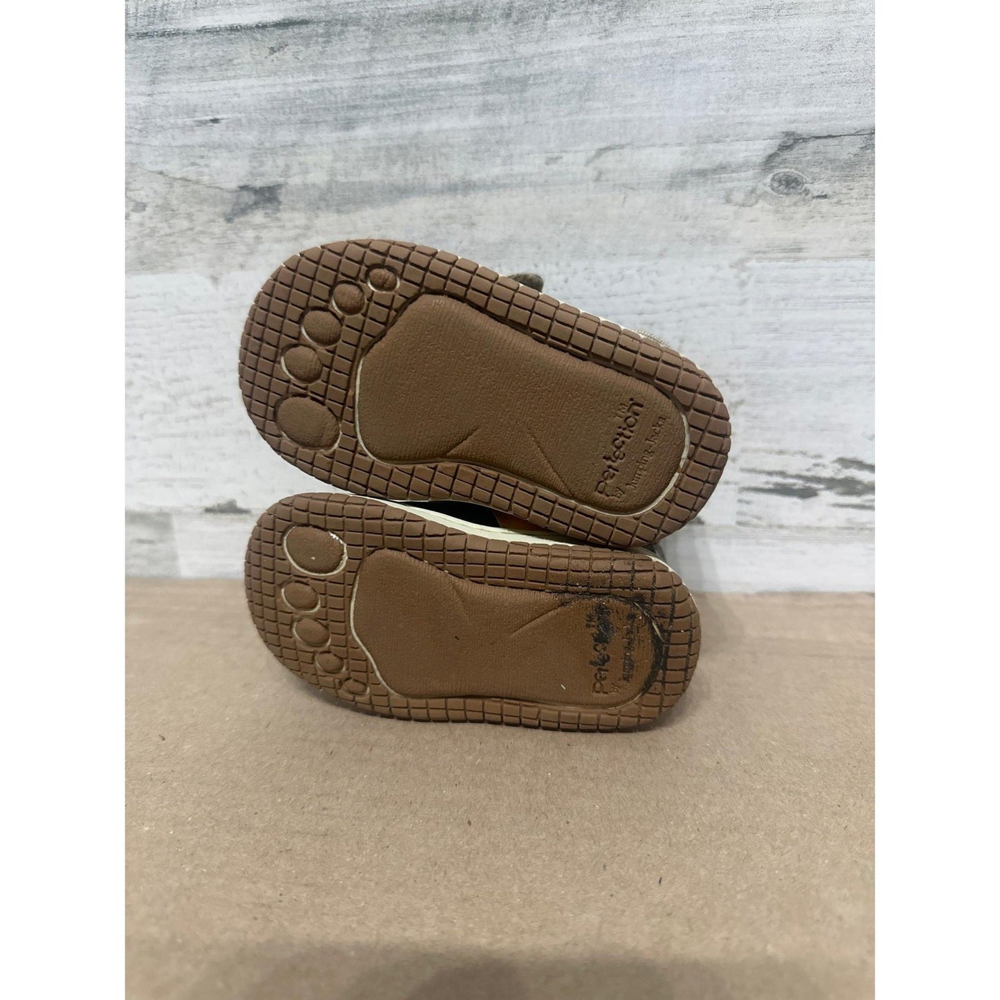Jumping Jacks Perfection Boat Shoes Toddler 4.5 WW Brown Leather Extra Wide4