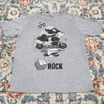 Next Level Inspire Rock T-Shirt Kids Medium Gray Graphic Climbing EUC0