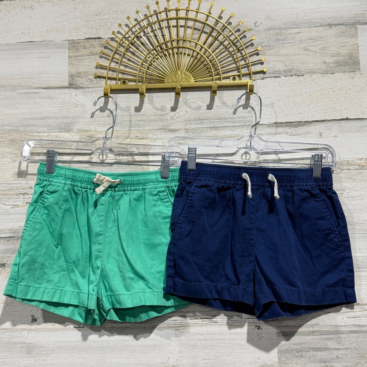Crewcuts Re-imagined Chino Shorts Girls 10 Green Navy 100% Cotton Classic Bundle0