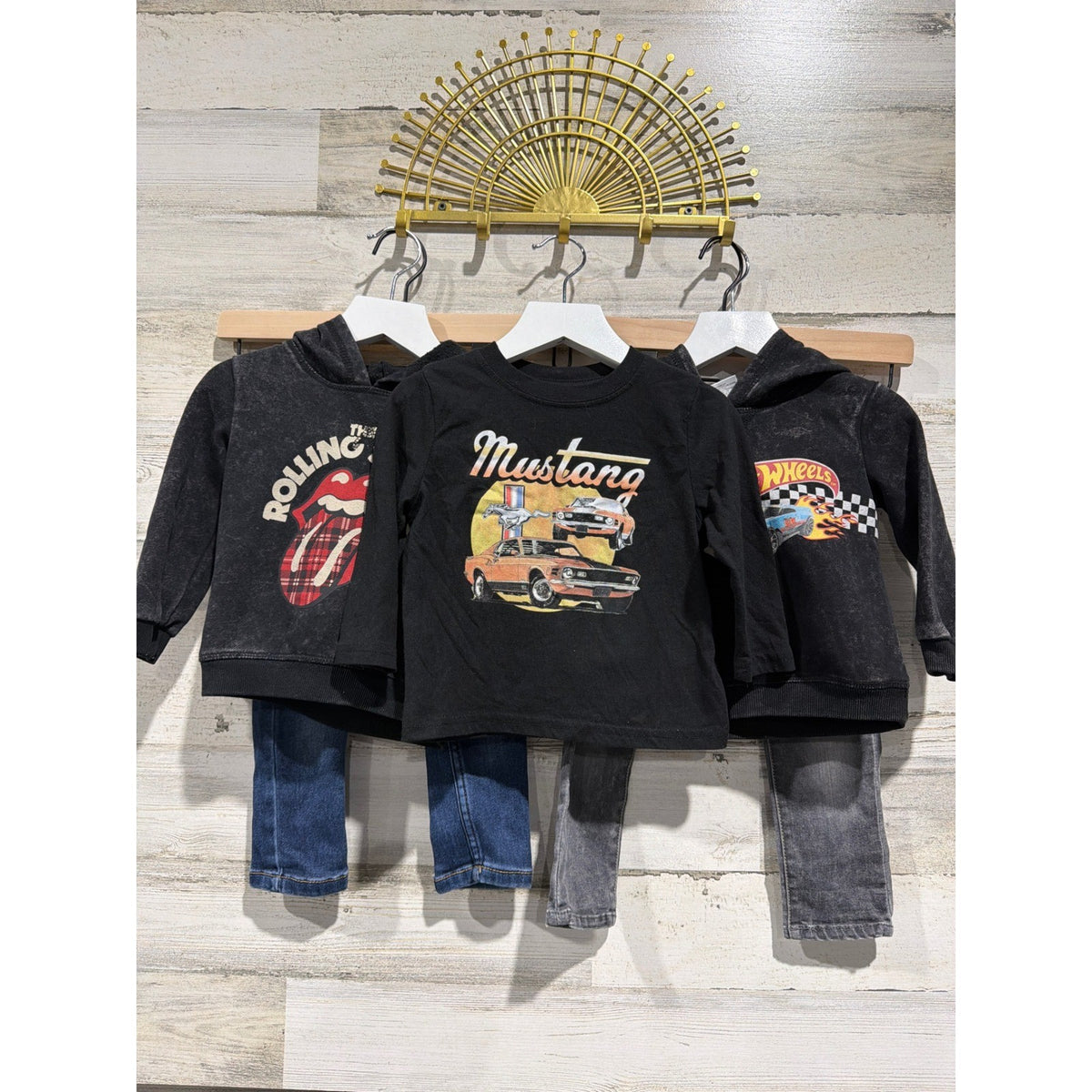 Rolling Stones Hot Wheels Mustang Zara Bundle Boys 18M Black Gray Cool Kid EUC0