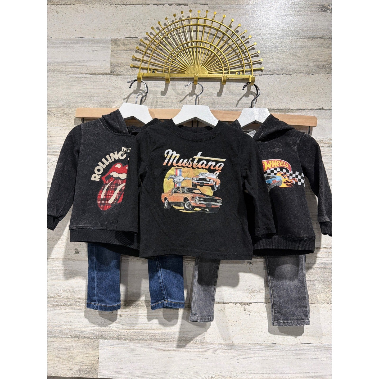 Rolling Stones Hot Wheels Mustang Zara Bundle Boys 18M Black Gray Cool Kid EUC0