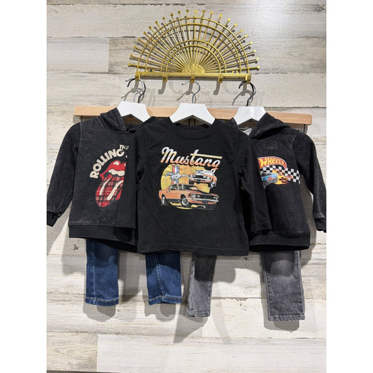 Rolling Stones Hot Wheels Mustang Zara Bundle Boys 18M Black Gray Cool Kid EUC0