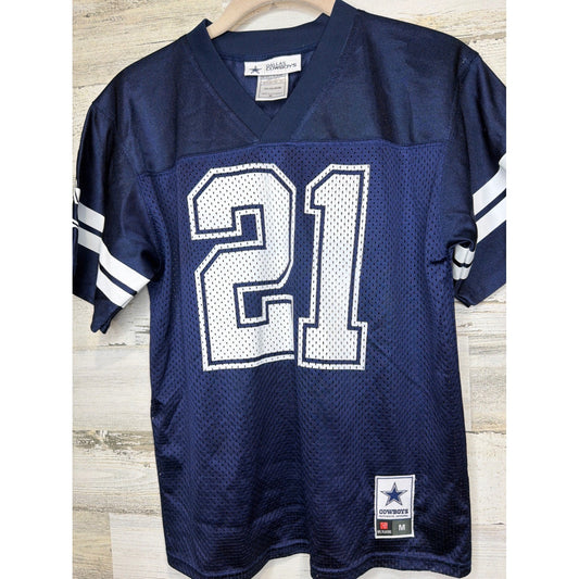 Dallas Cowboys Jersey Boys Medium Navy Blue Ezekiel Elliott 21 NFL EUC0